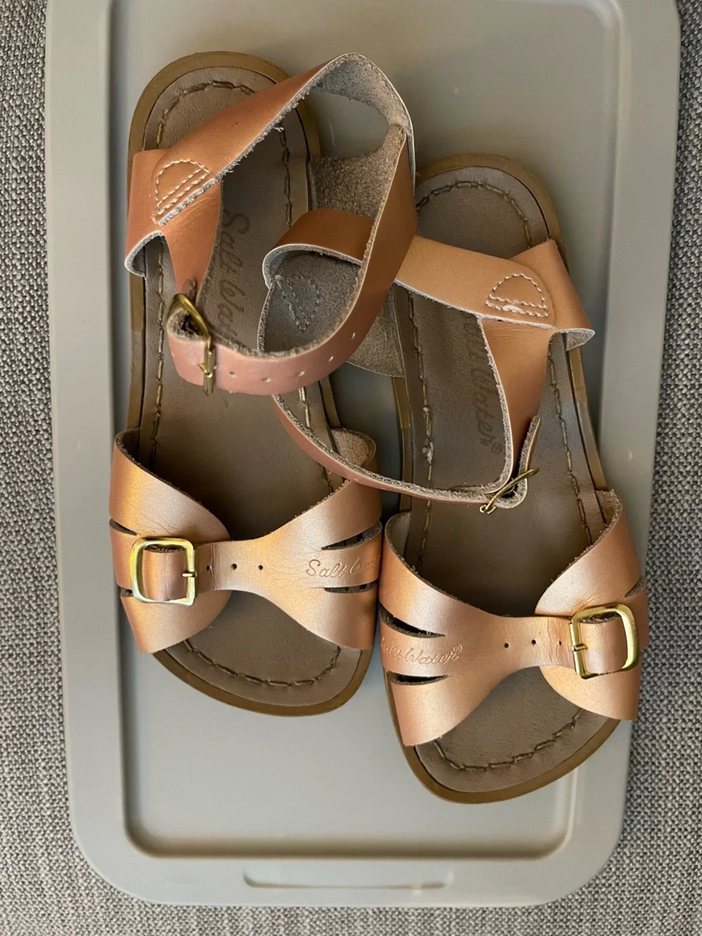 Salt Water Rose Gold Sandals with Buckle